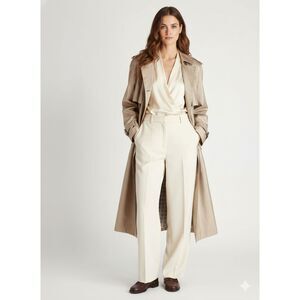 Sherwood Tan Belted Trench Coat Vintage Classic Lined Size 10 VGUC